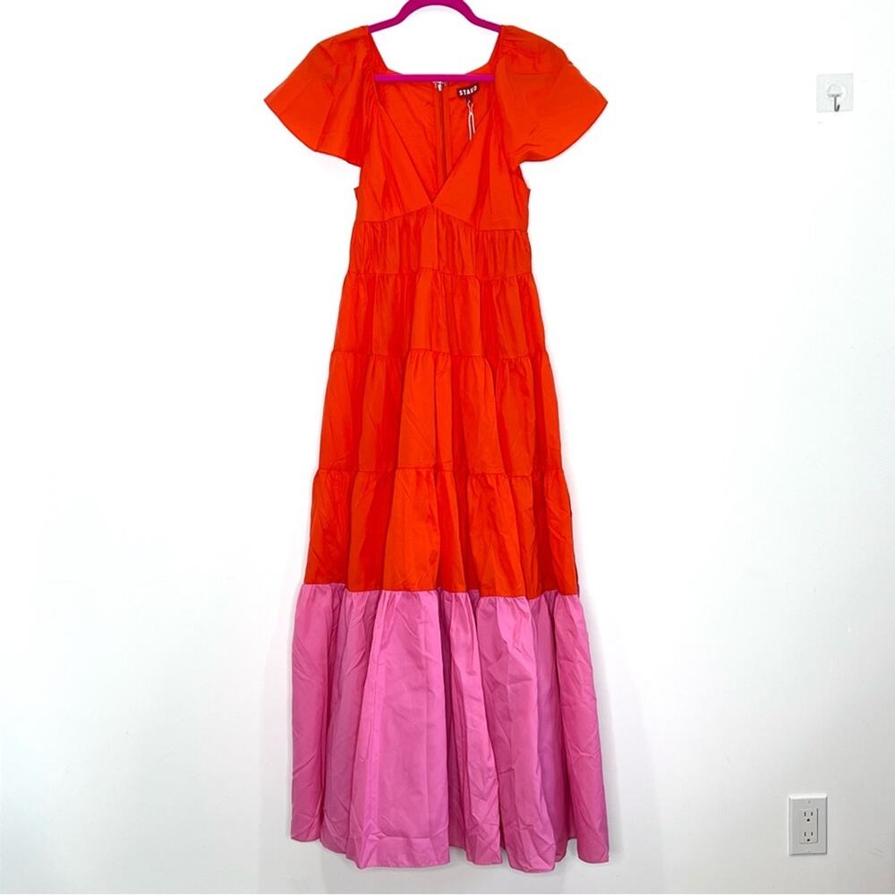 STAUD Corsica Plunging Tiered Maxi Dress Romantic Ruffle Resort Wear - NEW NWT - Picture 4 of 10